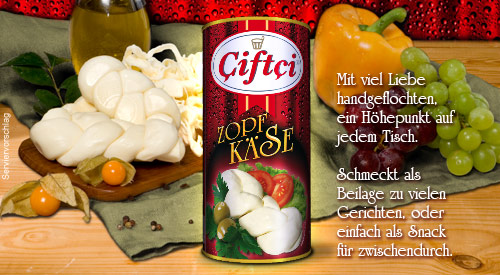 Ciftci Zopfkäse. Mit viel Liebe handgeflochten, ein Höhepunkt auf jedem Tisch.